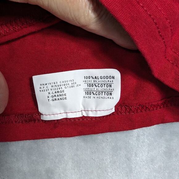 Arkansas Razorbacks Graphic T Shirt Mens XL Red Hanes Woo Pig NCAA SEC Hogs - Picture 6 of 6